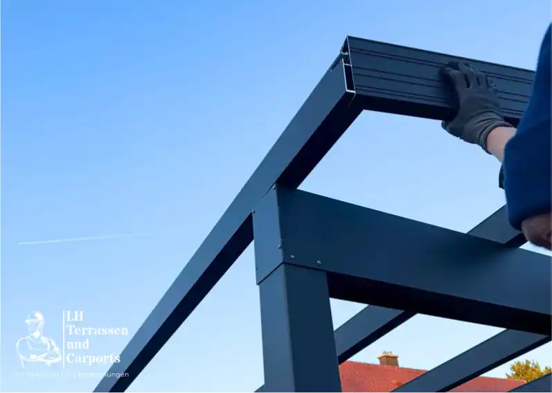 Nahaufnahme einer Überdachung von LH Terrassen und Carports