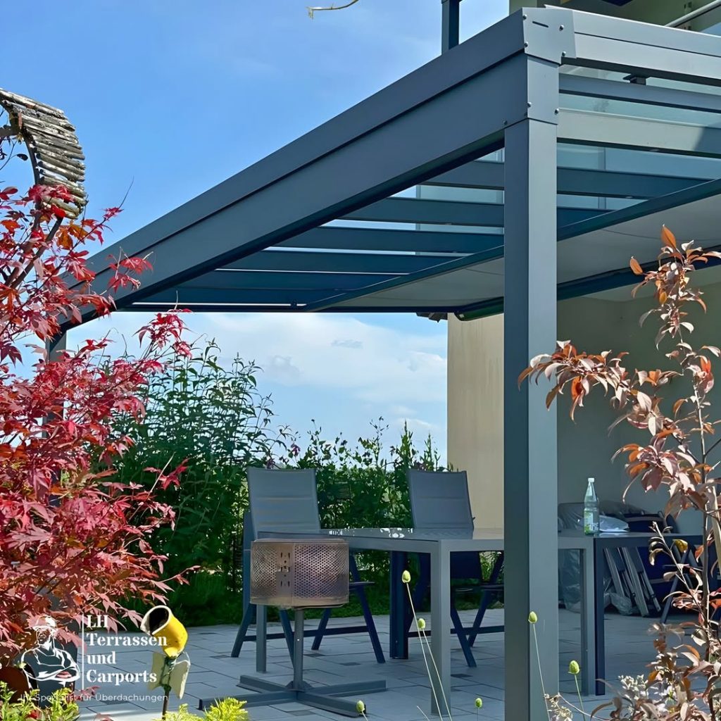 Eine Terrassenüberdachung von LH Terrassen, Alu-Konstruktion, einfache Montage