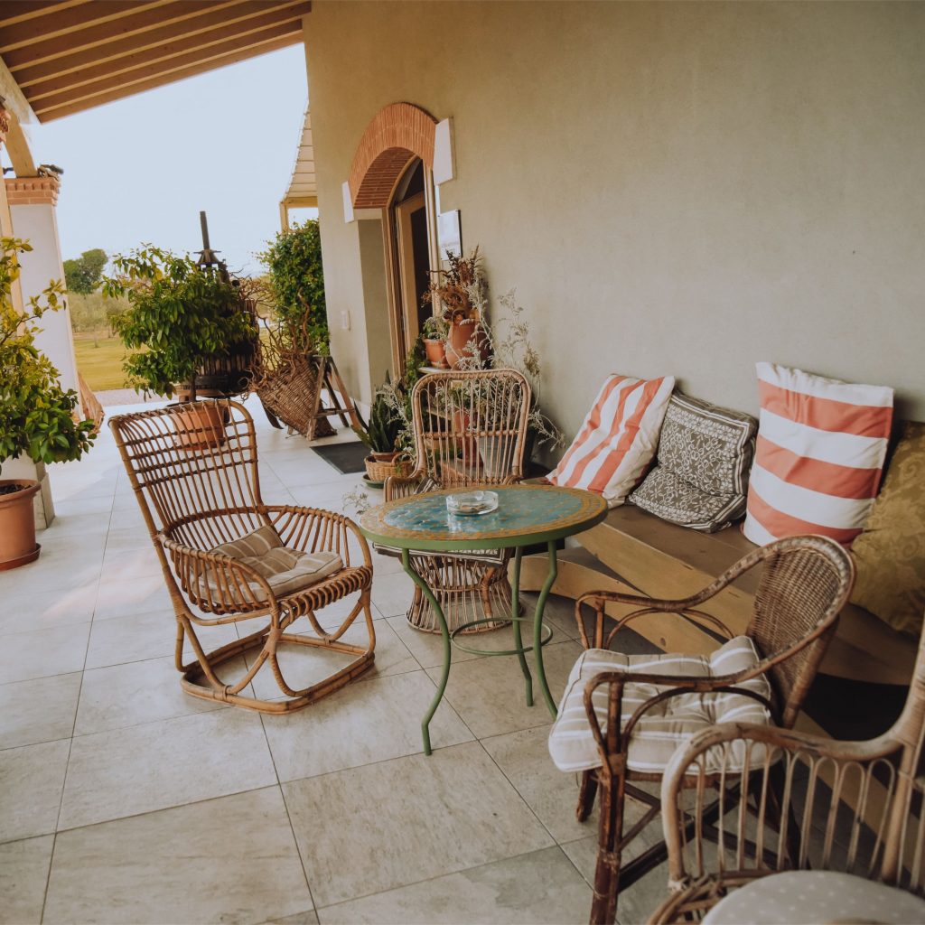 Terrasse im Boho-Stil